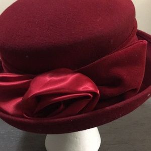 Bloomingdale’s vintage red wool hat